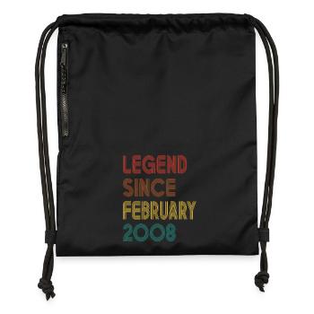 17 Years Old Legend Since February 2008 Birthday - Gymsac made from recycled material - black - Front
