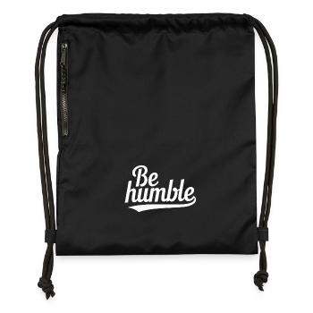 Soyez humble et faites preuve de gentillesse et - Sac à cordon en polyester recyclé - noir - Devant