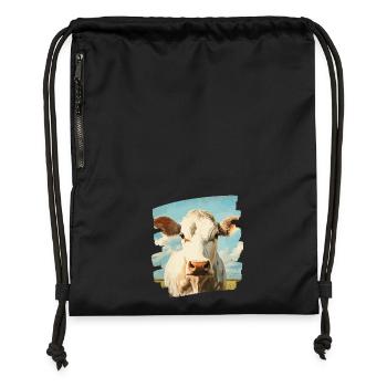 Éleveur de vaches - Sac à cordon en polyester recyclé - noir - Devant