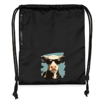 Éleveur de vaches - Sac à cordon en polyester recyclé - noir - Devant