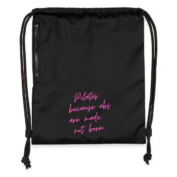 Pilates Parce que les abdominaux sont faits, pas nés – cadeau - Sac à cordon en polyester recyclé - noir - Devant