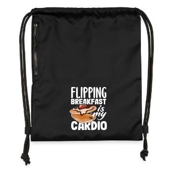 Pancakes Flipping Breakfast Is My Cardio - Gymsac made from recycled material - military green - Front