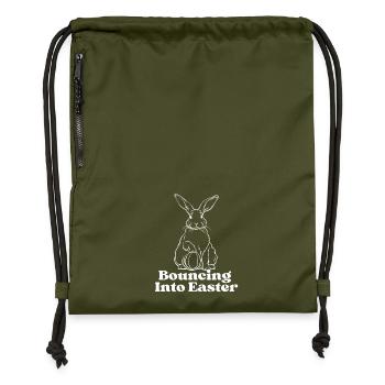 Bouncing into Easter - Gymsac made from recycled material - military green - Front