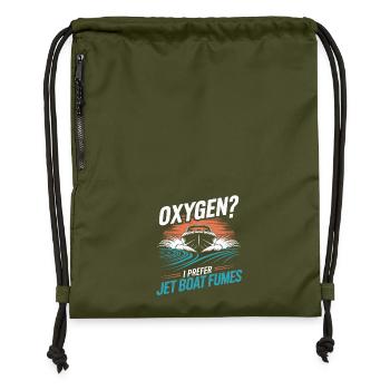 Oxygen? I prefer jet boat exhaust fumes for - Gymsac made from recycled material - military green - Front