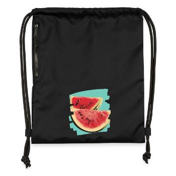 Wassermelone - Turnbeutel aus Recycling-Material - Schwarz - Vorne