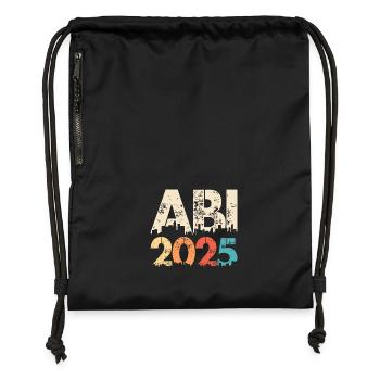 ABI 2025 Abitur Abschluss Lustiges Abiturienten - Turnbeutel aus Recycling-Material - Schwarz - Vorne