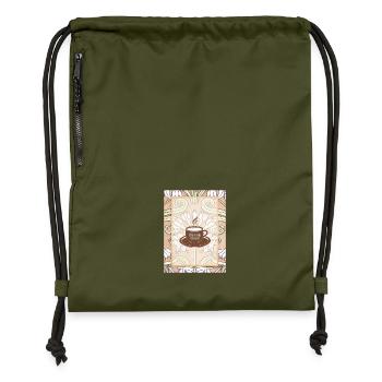 Kaffeebecher Kunst Tasse à café Art - Sac à cordon en polyester recyclé - military green - Devant