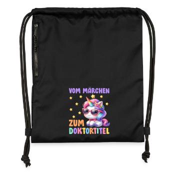 Dissertation VOM MÄRCHEN ZUM DOKTORTITEL Lustig - Turnbeutel aus Recycling-Material - Schwarz - Vorne