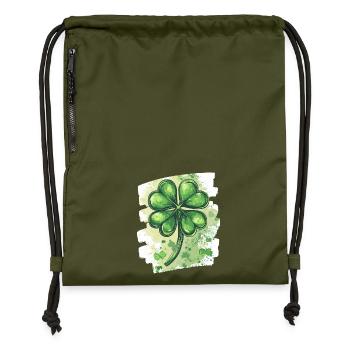 Trèfle de la Saint-Patrick - Sac à cordon en polyester recyclé - military green - Devant