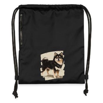 Finnish Lapphund - Gymsac made from recycled material - black - Front