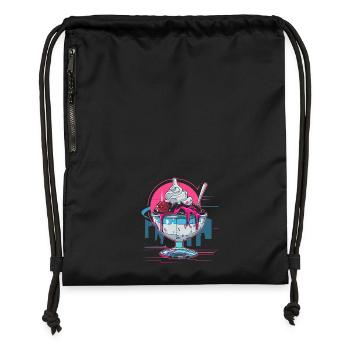 cream sundae Retrowave - Gymsac made from recycled material - black - Front