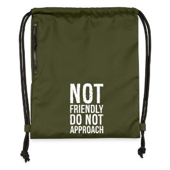 not friendly do not approach - Gymsac made from recycled material - military green - Front