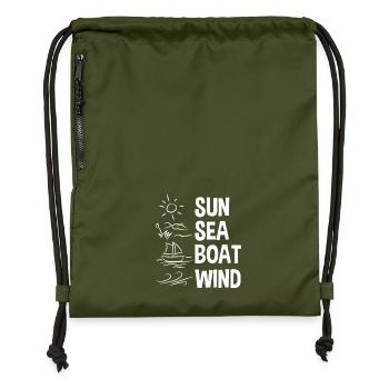 Sonne Meer Boot Wind - Turnbeutel aus Recycling-Material - military Green - Vorne