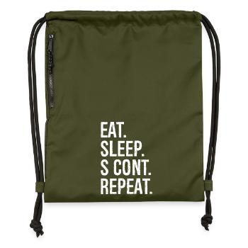 eat sleep s cont repeat - Turnbeutel aus Recycling-Material - military Green - Vorne