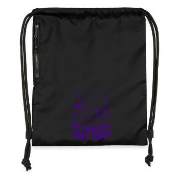 No Thoughts Just Vibes Chill Capybara - Gymsac made from recycled material - black - Front