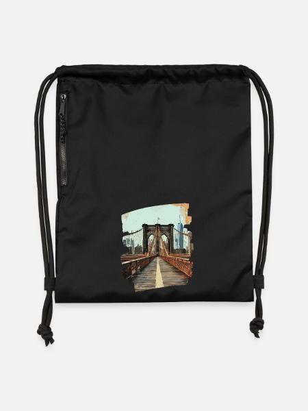 Brooklyn Bridge - Turnbeutel aus Recycling-Material - Schwarz