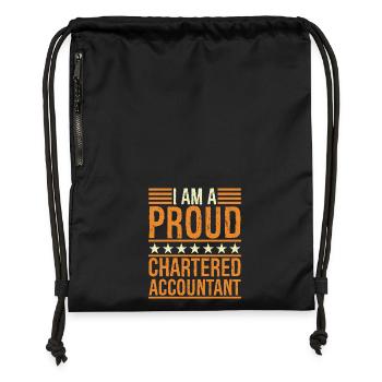 I am a proud chartered accountant - Gymsac made from recycled material - black - Front
