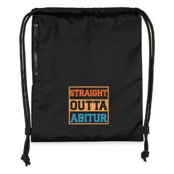 Abi STRAIGHT OUTTA ABITUR Geschafft Lustiges - Turnbeutel aus Recycling-Material - Schwarz - Vorne