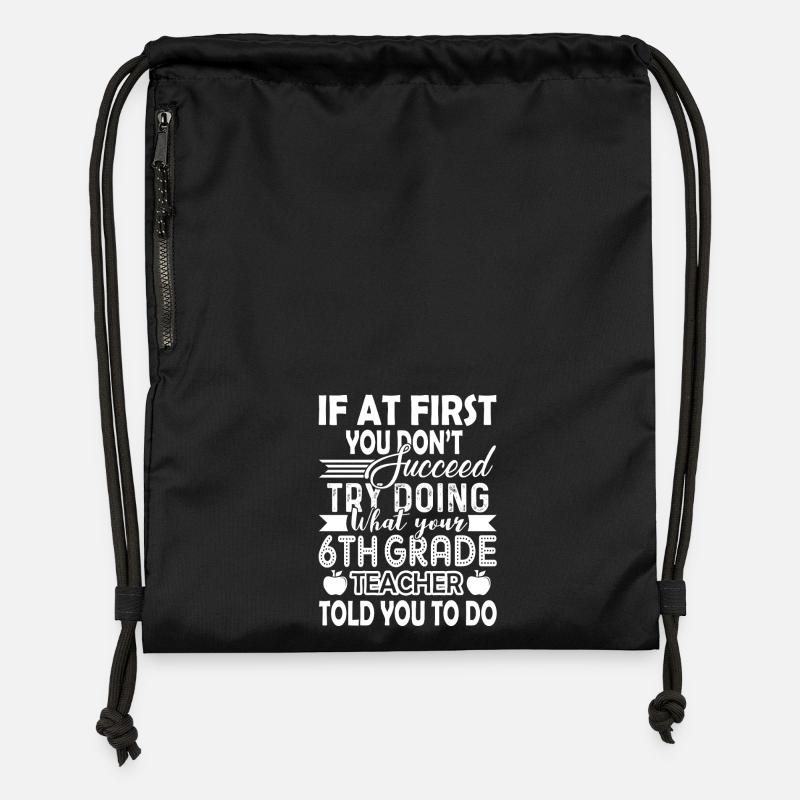 6th Grade Teacher Funny 6th Grade Teacher - Gymsac made from recycled material - black