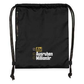 Abitur ABI AUSRUHEN MILLIONÄR Abi Lustiges - Turnbeutel aus Recycling-Material - military Green - Vorne