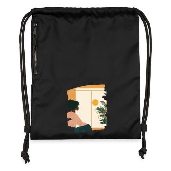Relax Meditation Selfcare Me-Time - Gymsac made from recycled material - black - Front