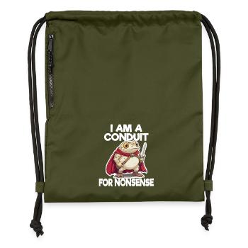 Ich Bin Ein Kanal Für Unsinn Frosch Illustration - Turnbeutel aus Recycling-Material - military Green - Vorne