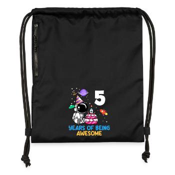 5 Years Be Great Birthday - Gymsac made from recycled material - black - Front