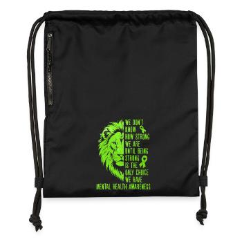 Santé mentale - Sac à cordon en polyester recyclé - noir - Devant