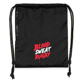 Joueuse de rugby Fan féminine Fan avec - Sac à cordon en polyester recyclé - noir - Devant