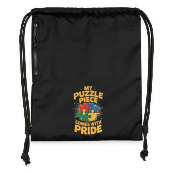 Frères et sœurs autistes - Sac à cordon en polyester recyclé - noir - Devant