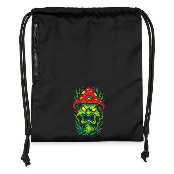 Psycho Toadstool with Third Eye - Gymsac made from recycled material - black - Front