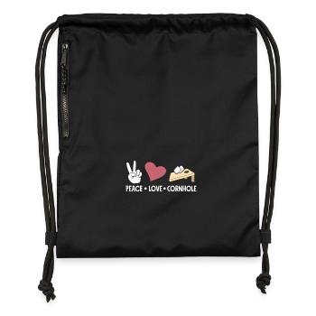 Paix Chers joueurs de Cornhole - Sac à cordon en polyester recyclé - military green - Devant