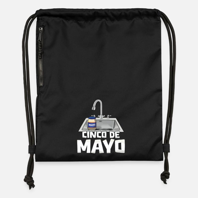Cinco De Mayo Funny Motif De Lavabo - Sac à cordon en polyester recyclé - noir