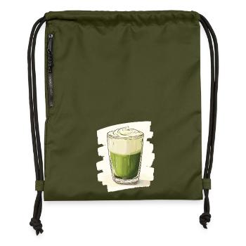 Matcha Latte Liebhaber Grüntee - Turnbeutel aus Recycling-Material - military Green - Vorne