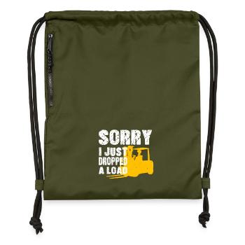 Dockworkers Sorry I Just Dropped A Load - Gymsac made from recycled material - military green - Front