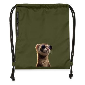 Furet Furet Putois Martre Belette Mignon Furet - Sac à cordon en polyester recyclé - military green - Devant