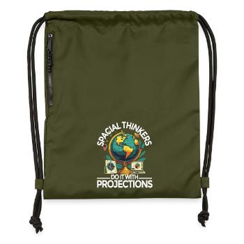 Geographic Information Systems Special Thinkers - Gymsac made from recycled material - military green - Front