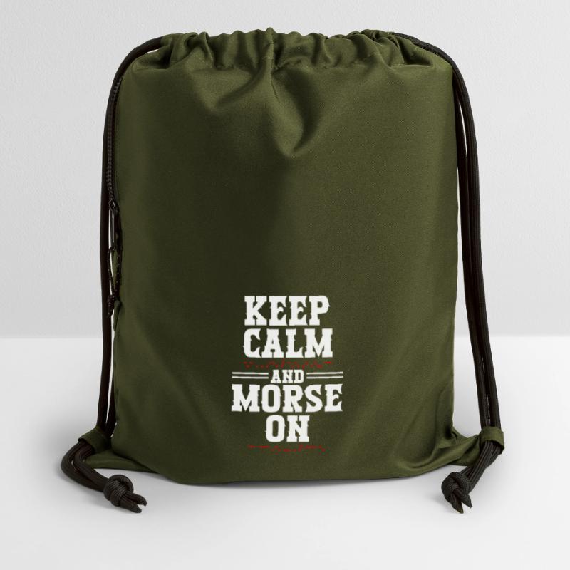 Morsecode Morse Code Keep Calm And Morse On Turnbeutel aus Recycling-Material