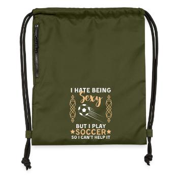 Soccer Saying Soccer Club Design - Gymsac made from recycled material - military green - Front