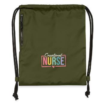 Correctional Nurse Prison Nursing Jail Nurse - Gymsac made from recycled material - military green - Front