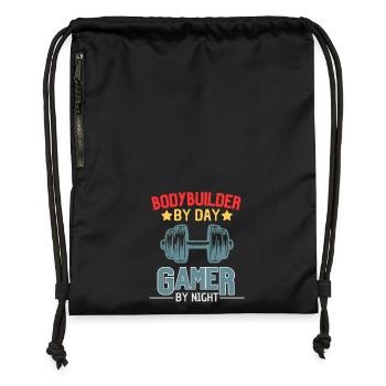 Gamer Bodybuilder Strength Sports Design - Gymsac made from recycled material - black - Front