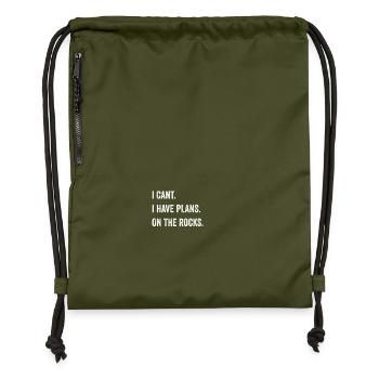 Lustiger Spruch felsklettern bouldern vintage logo - Turnbeutel aus Recycling-Material - military Green - Vorne