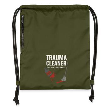 Forensic Cleaner Dark Humor Crime Scene Biohazard - Gymsac made from recycled material - military green - Front