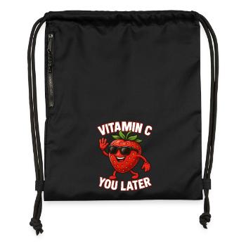 Strawberry Vitamin C Fruit Funny - Gymsac made from recycled material - black - Front