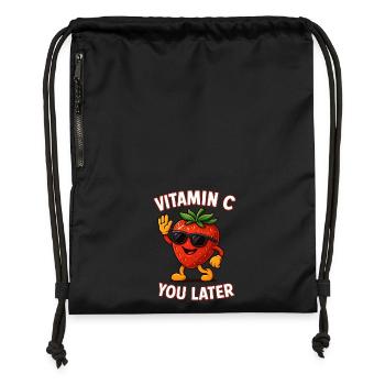 Funny Strawberry Vitamin C Fruit Fruits - Gymsac made from recycled material - black - Front