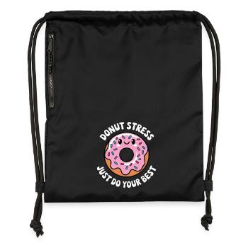 Stress des beignets, faites de votre mieux - Sac à cordon en polyester recyclé - military green - Devant
