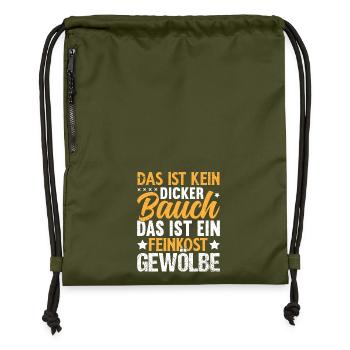 Dicton humoristique sur le ventre - Sac à cordon en polyester recyclé - military green - Devant