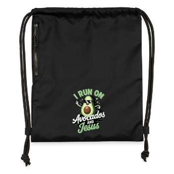 Cool avocado for Christians - Gymsac made from recycled material - black - Front