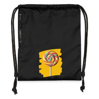Sucette sucette bonbons bonbons - Sac à cordon en polyester recyclé - noir - Devant