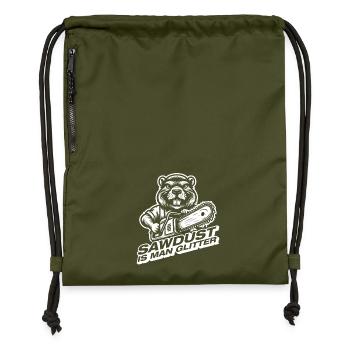 Sawdust Wood Lumberjack Forester - Gymsac made from recycled material - military green - Front